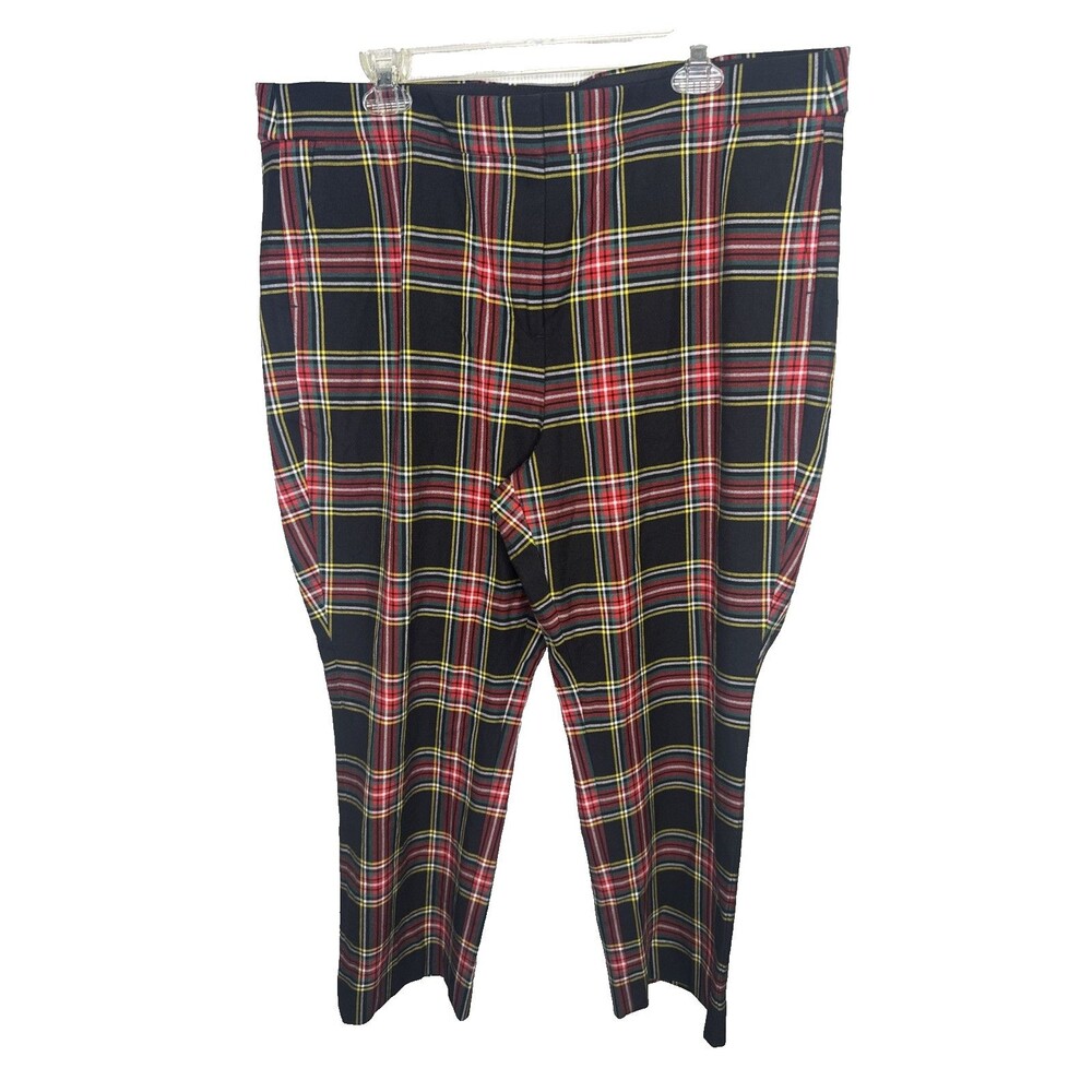 J. Crew Ruby Pants Womens Size 18 Red Stewart Tartan Plaid Straight High Rise